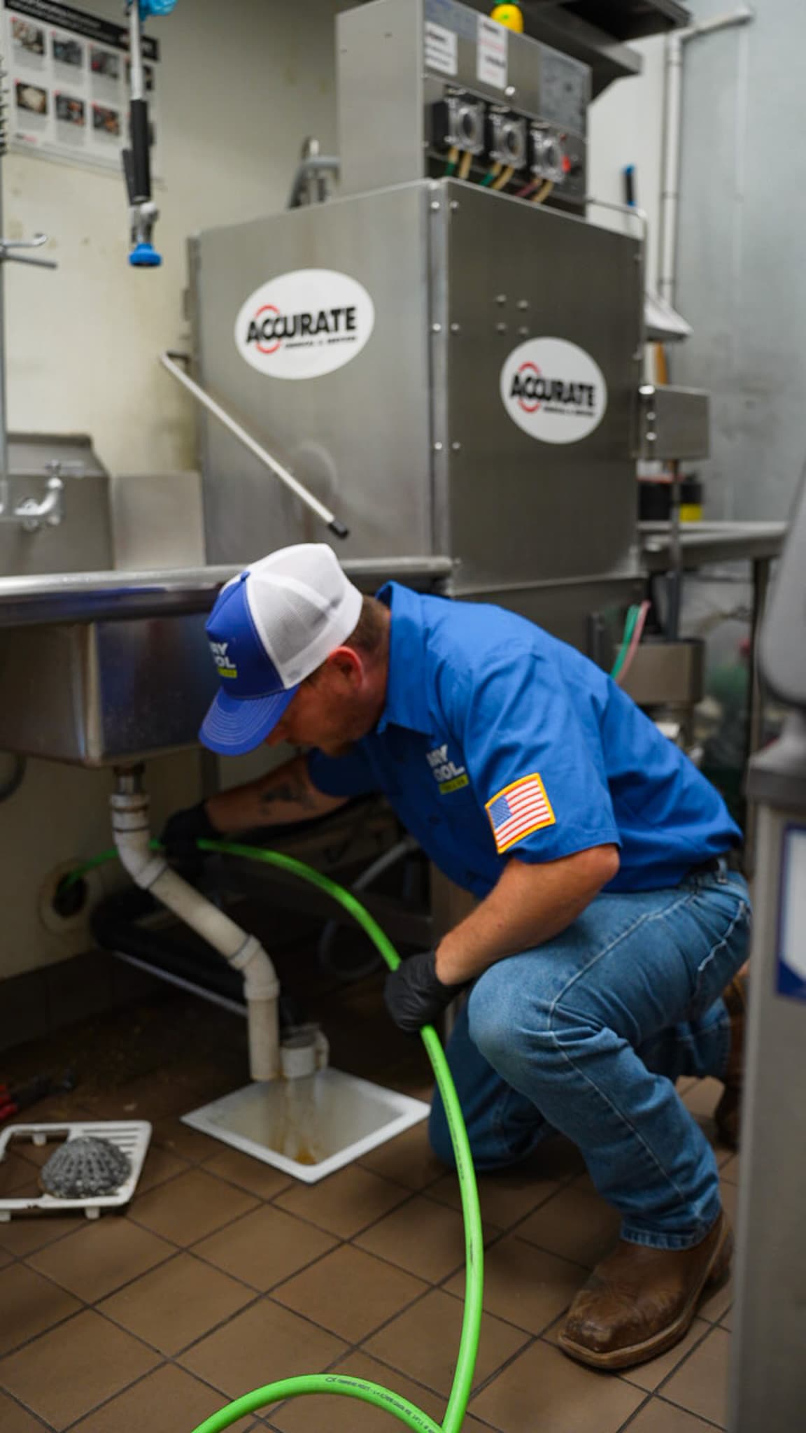 Hydro-jetter in action on a Phoenix drain line